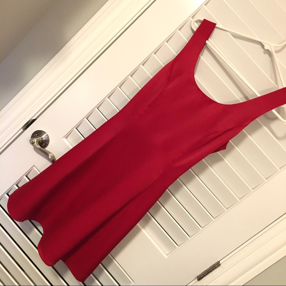 Ann Taylor Red Crepe Sleeveless Party Dress 4
